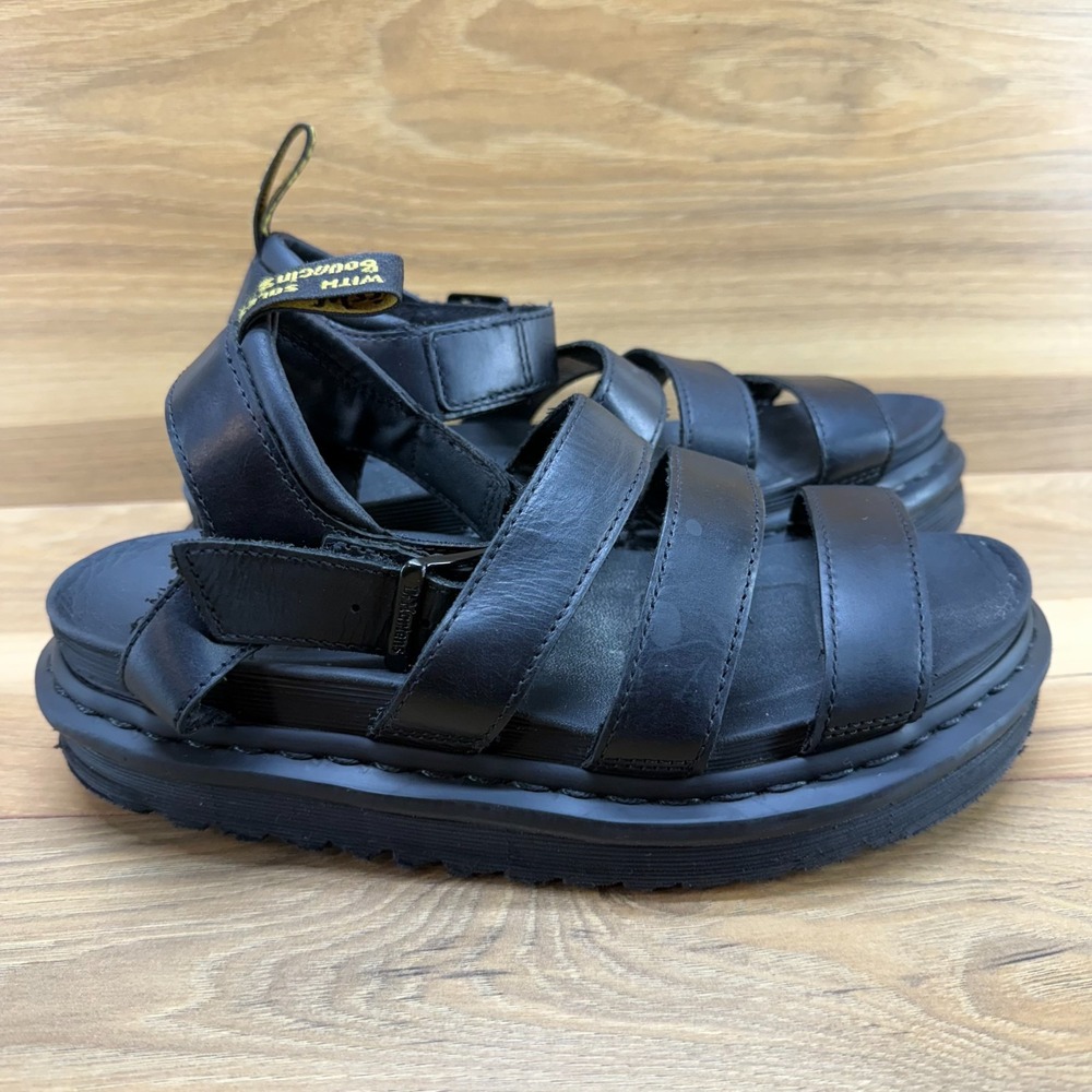 Dr.Martens Blaire Women Size 8 EU 39 Black Chunky Sandals Strappy Ankle Strap - Picture 5 of 10